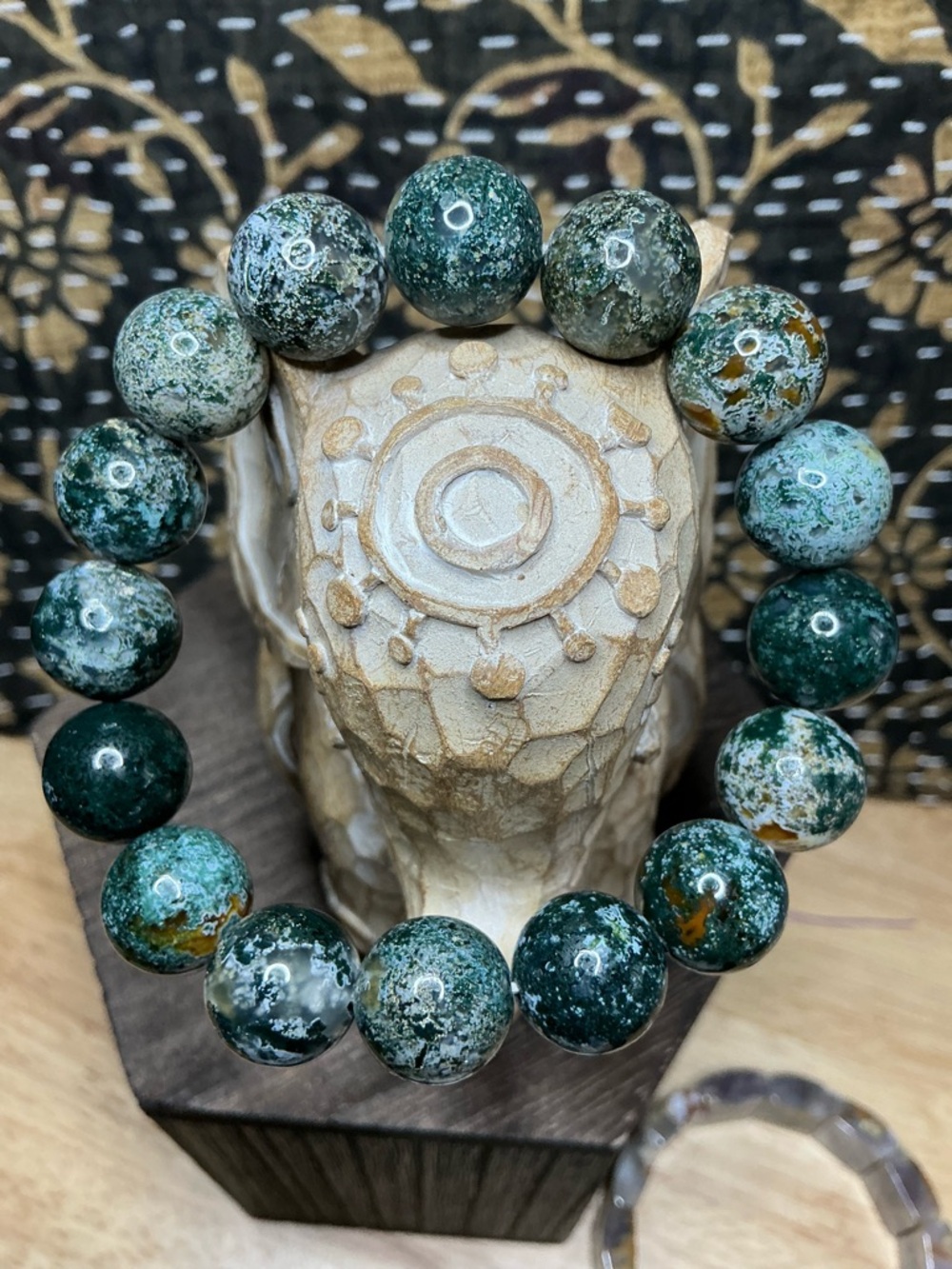 Green Moss Agate 13mm